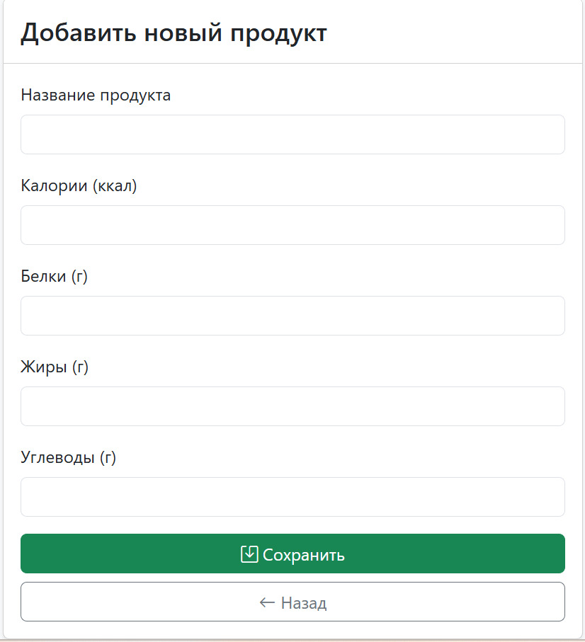 Трекер КБЖУ
